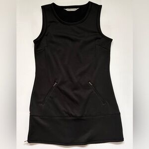 Athleta Scuba Tunic Dress Women’s SMALL Black Fleece Short Sleeveless Jumper